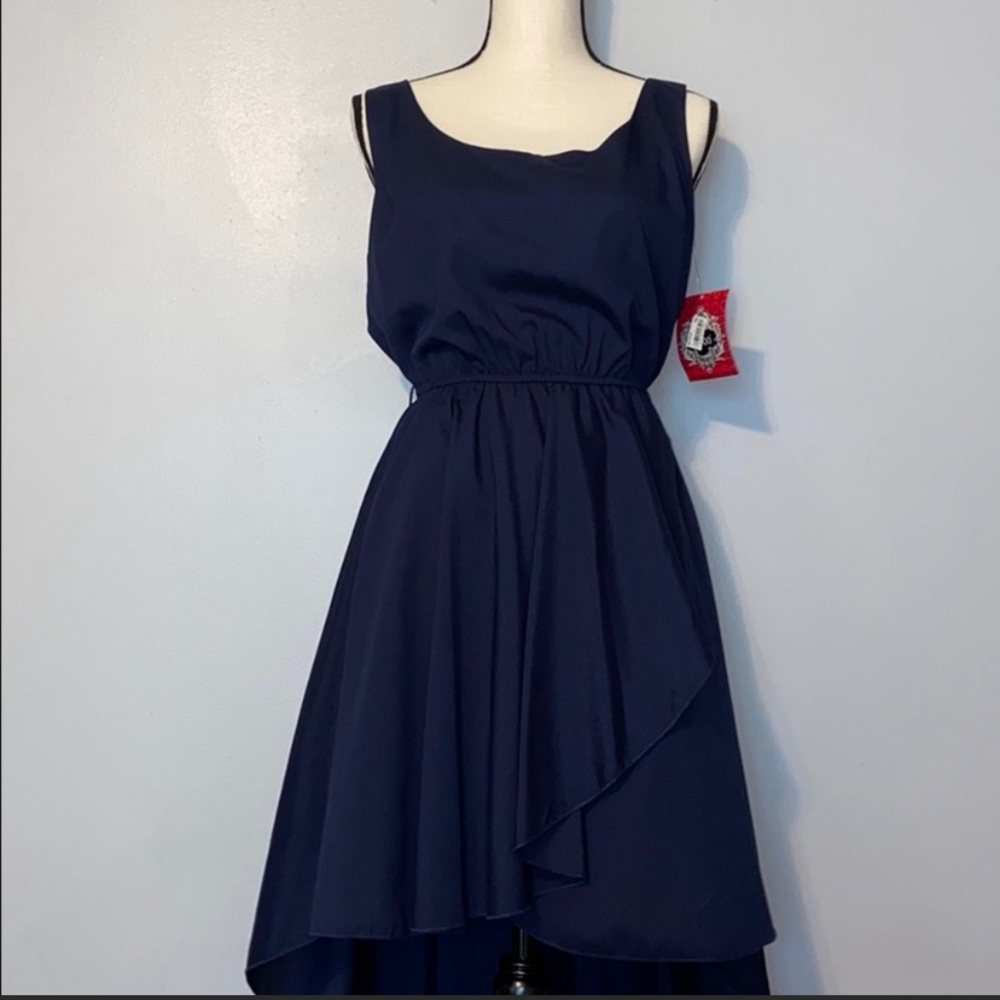 Navy High/Low Dress